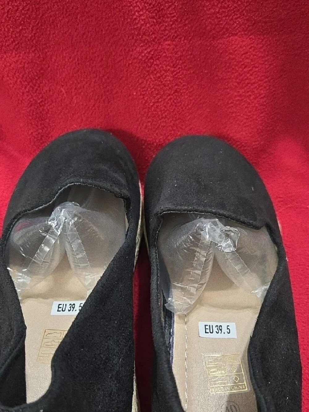 Black Slip-On Espadrille Platform Shoes